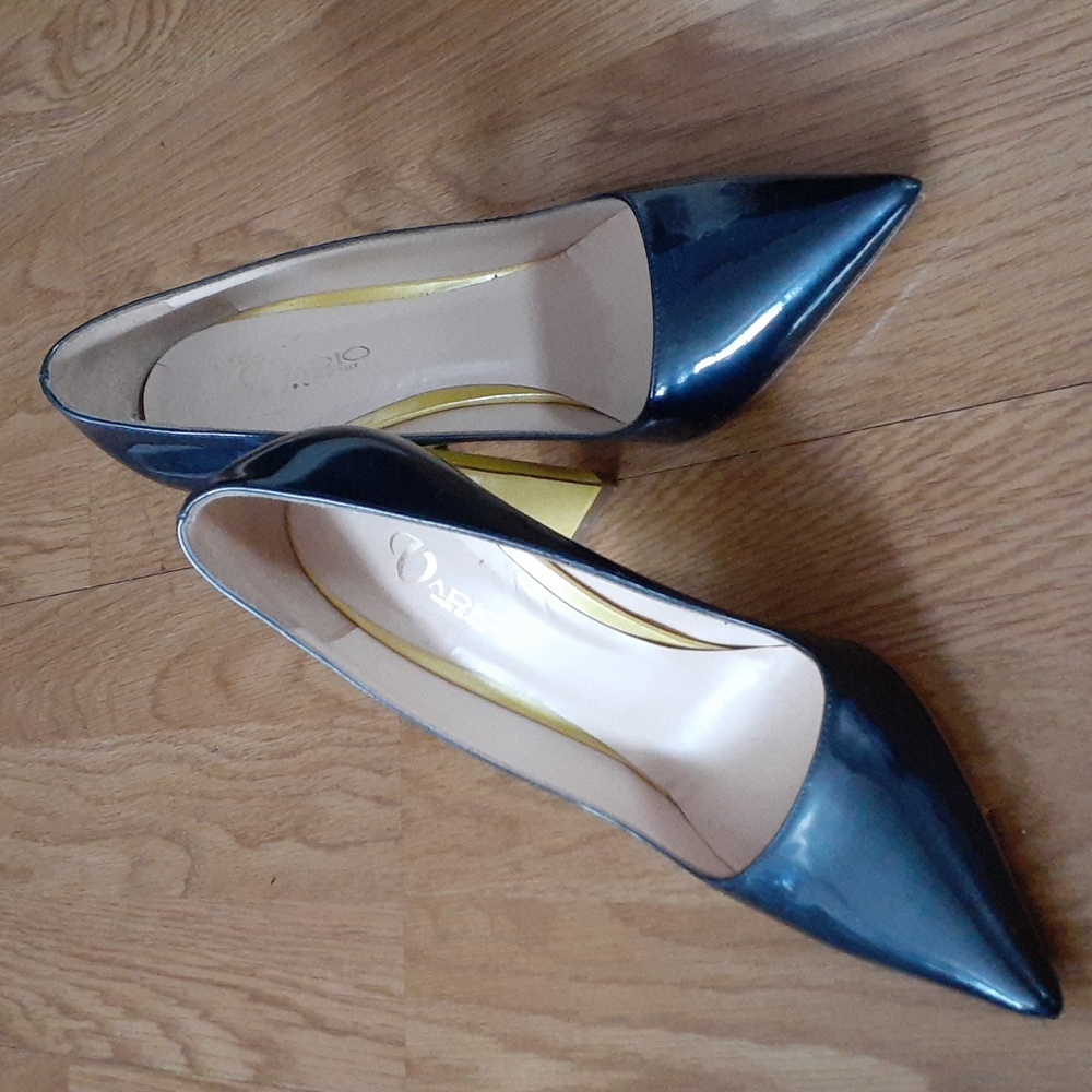 Vario Patent Leather two tone heels sz 6 Made in Italy